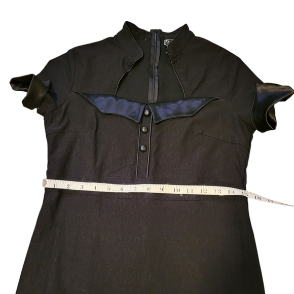 DollsKill Carpe NOCTEM Black Short Sleeve Dress Pointy Collar Witch Fairy XL - Picture 8 of 11